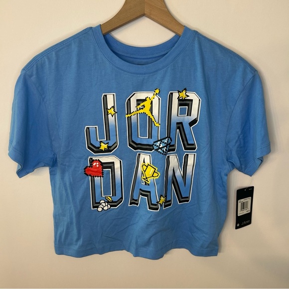 *NWT* Jordan Girls Pixel Play Tee in University Blue, Size L (12-13) - Picture 1 of 6